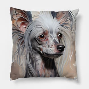 Chinese Crested Dog Portrait Pillow