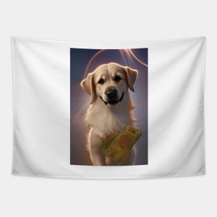 Dog Lottery ticket design Tapestry