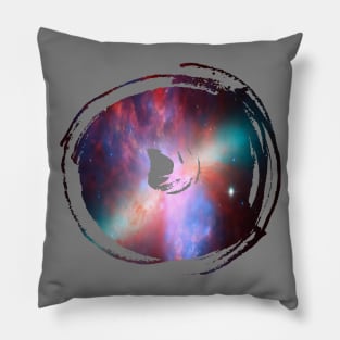 Paint brush stroke galaxy: circular dancing whoosh Pillow