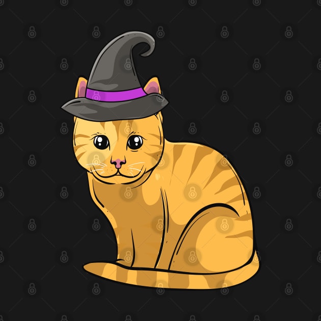 Cute cat with witch hat to scare children. by theanimaldude
