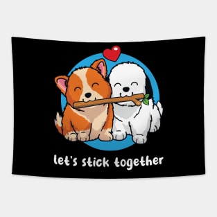 Let's stick together (on dark colors) Tapestry