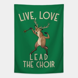 Funny Choir Leader Moose Tapestry