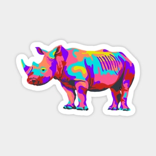 Rainbow Rhino Magnet