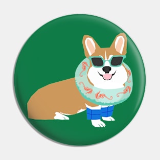 Swim Time Corgi Pin