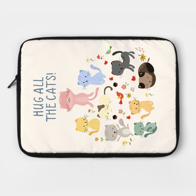 Hug All The Cats Kitty Party Cat Laptop Case Teepublic