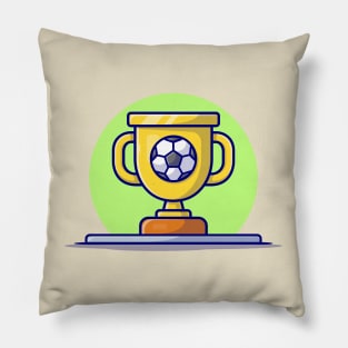 Soccer Gold Trophy Cartoon Vector Icon Illustration Pillow