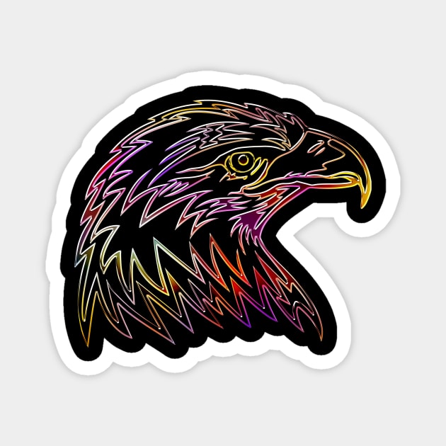 Eagle Bird Animal Wildlife Forest Nature Chrome Graphic Magnet by Cubebox