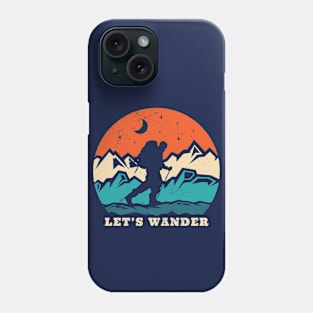 Let's Wander // Retro Sunset Outdoor Adventure Phone Case