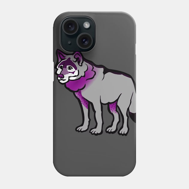 Asexual Pride Cartoon Wolf Design Phone Case by VernenInk