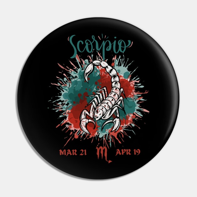 Perfect gift for a Scorpio Pin by Ironclaw