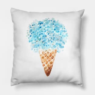 blue gypsopgila flowers cone watercolor Pillow