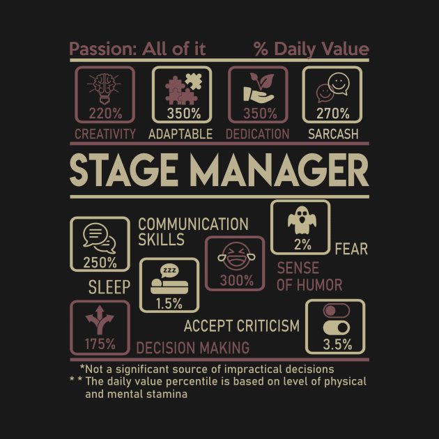 Stage Manager T Shirt - Multitasking Daily Value Gift Item Tee by candicekeely6155