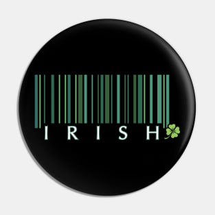 Irish barcode and shamrock Pin