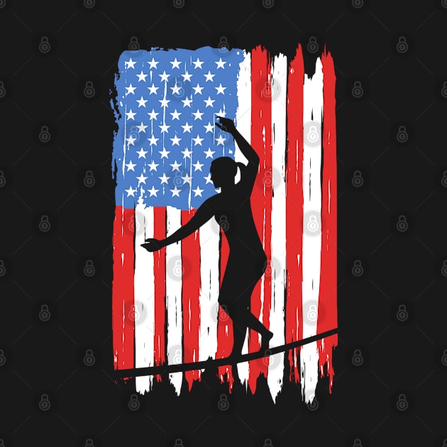 American Flag Slacklining Graphic by adik