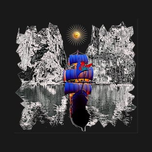 Sailing through the mountainous strait T-Shirt