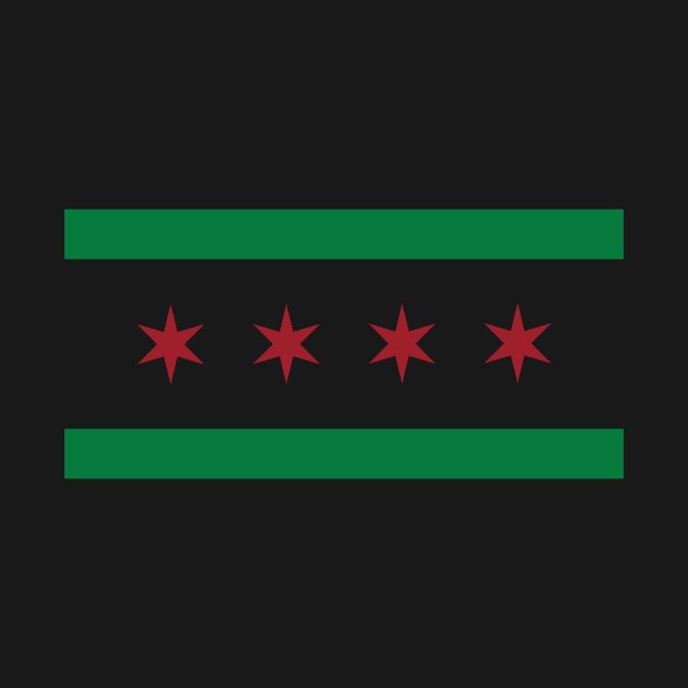 Chicago Flag by BlackActionTeesOnDemand