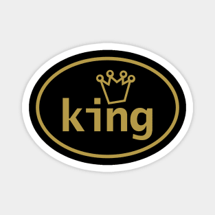 Gold King and Crown Oval Magnet