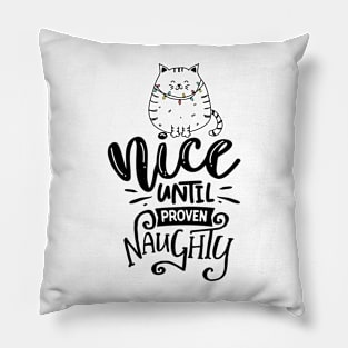 Christmas quotes with cute cat design Pillow