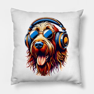 Spinone Italiano DJ Smiles with Rhythmic Vibes Pillow