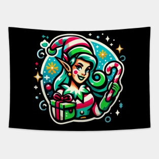 Christmas Elf - Joyful Holidays in Colors Tapestry