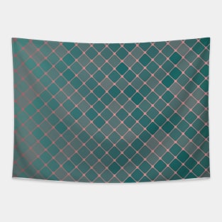 Teal and Pink Gradient Geoemetric Pattern Tapestry