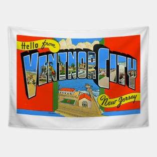 Greetings from Ventnor City, New Jersey - Vintage Large Letter Postcard Tapestry