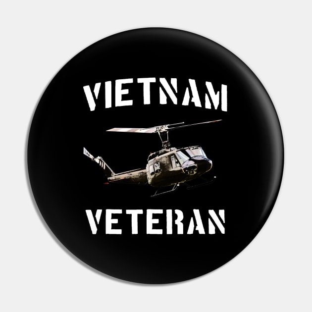 Vietnam Veteran UH-1 Huey Pin by Dirty Custard Designs 