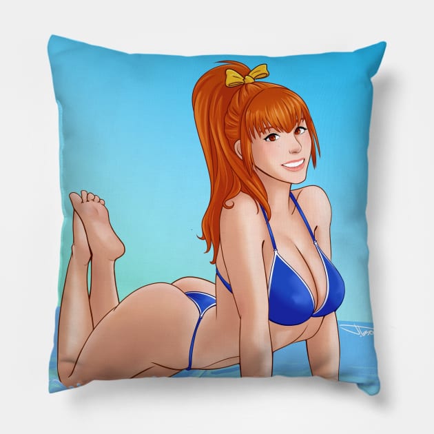Kasumi Beach Vacation Pillow by JT