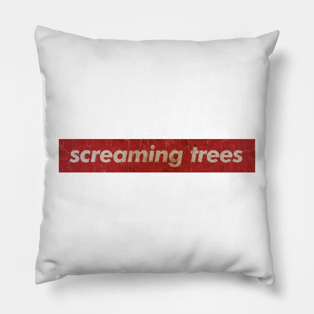 Screaming Trees - SIMPLE RED VINTAGE Pillow by GLOBALARTWORD