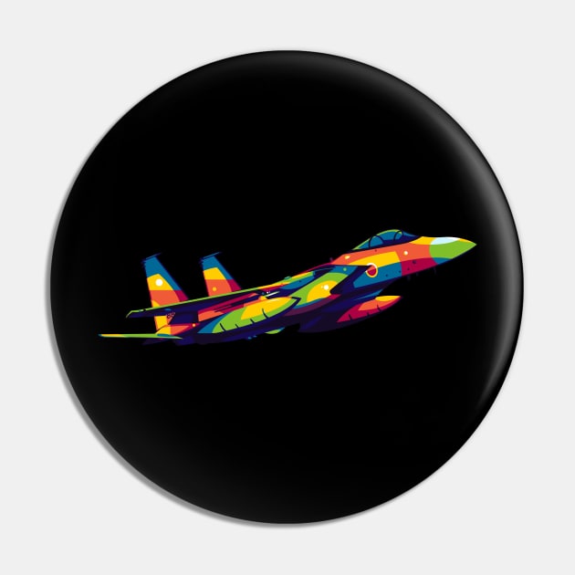 F-15J in Pop Art Pin by wpaprint