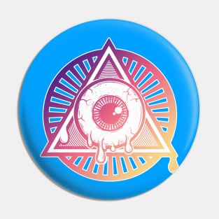 All-Seeing I ------Psychedelic Illuminati Melty Eye Symbol Pin