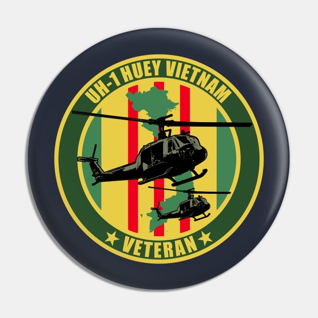 UH-1 Huey Vietnam Veteran Pin by TCP