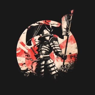 Retro Japanese Samurai Warrior Sashimono Banner T-Shirt