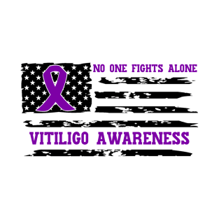 No One Fights Alone Vitiligo Awareness T-Shirt