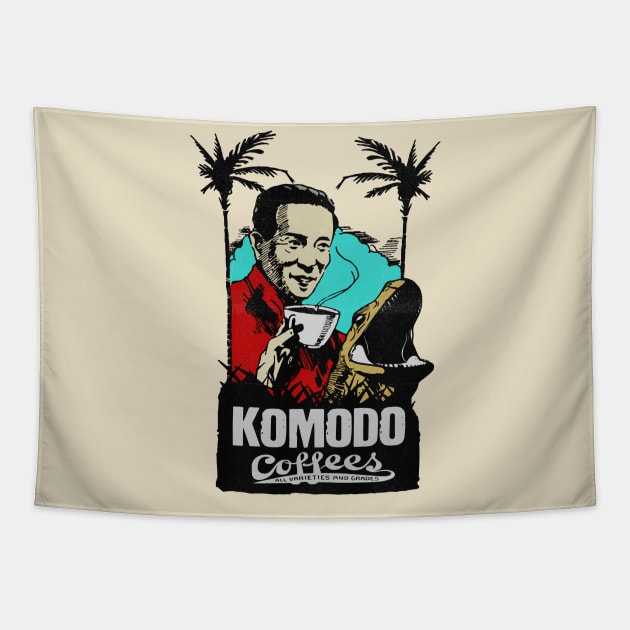 Vintage Indonesian Komodo Coffee Tapestry by Kujo Vintage