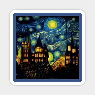 Starry Night Wizarding School Van Gogh Magnet