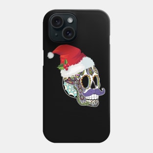 Day Of The Dead Christmas Santa Hat Sugar Skull Party Phone Case