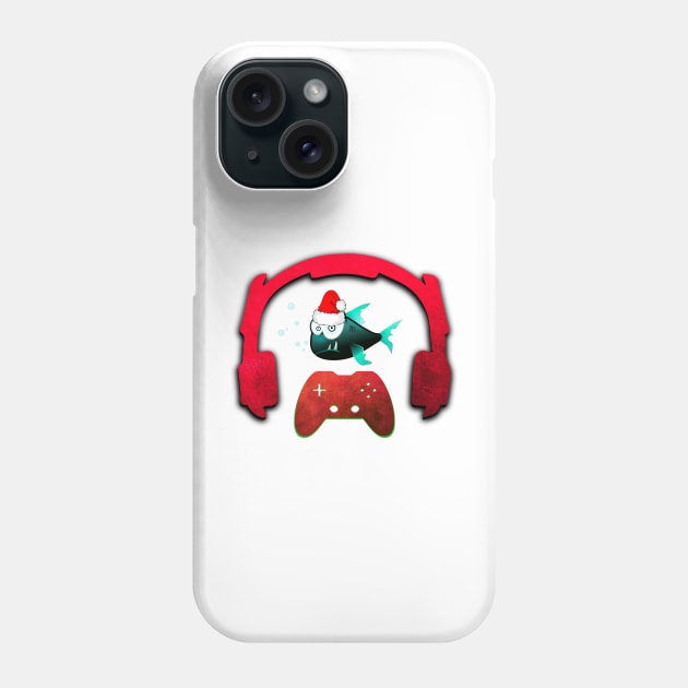 Christmas Monster Fish Gaming Music Headphones - Christmas Holiday Gift Phone Case by MaystarUniverse