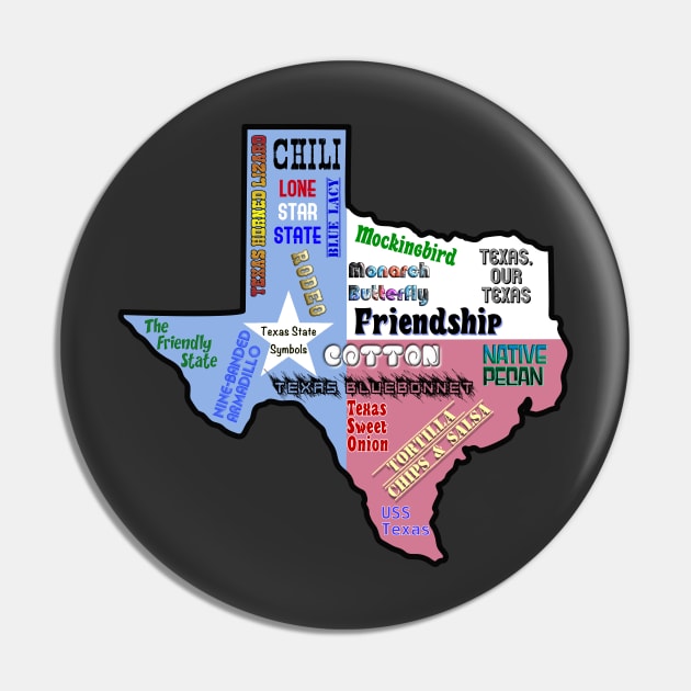 Texas State Symbols Pin by rand0mity