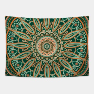 Boho-chic Mandala - AQUA - GREEN - TERRA Tapestry