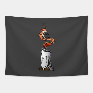 Candle Fire Fox (Black Version) Tapestry