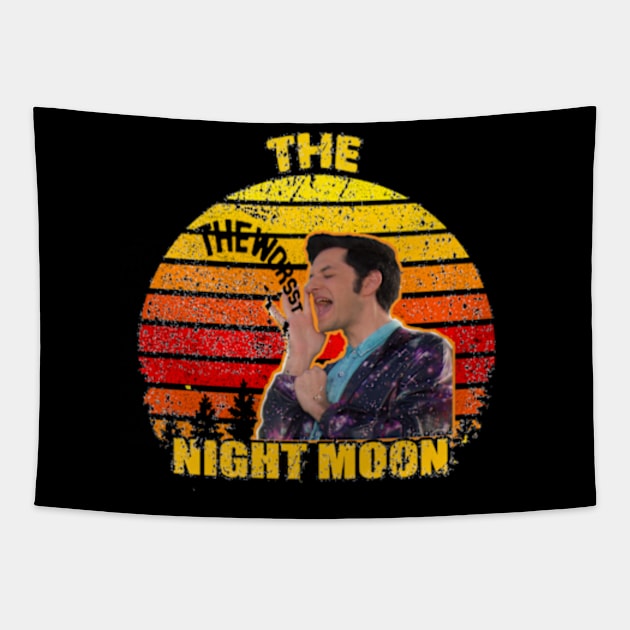 Retro vtg night moon Tapestry by graficklisensick666