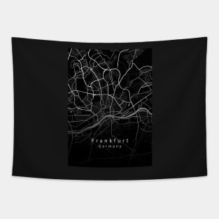 Frankfurt Germany City Map dark Tapestry