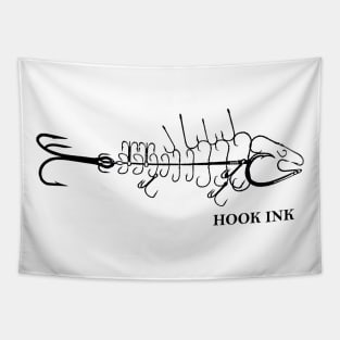 Hook ink Logo fish out of hooks Tapestry