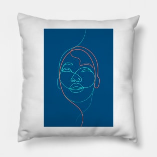 Living Between The Lines ( blue ) Pillow