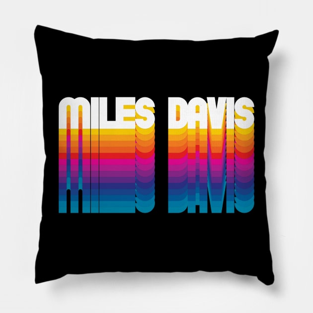 Retro Miles Proud Personalized Name Gift Retro Rainbow Style Pillow by Time Travel Style