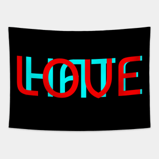 Love hate tee shirt Tapestry