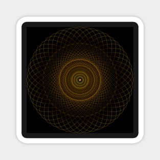 Mandala Golden Circles in black Magnet