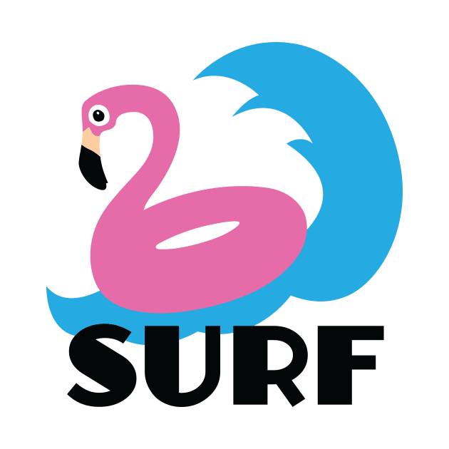 Pink Pool Flamingo - Let's  Surf by flaminglet