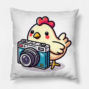 chicken photographer Pillow